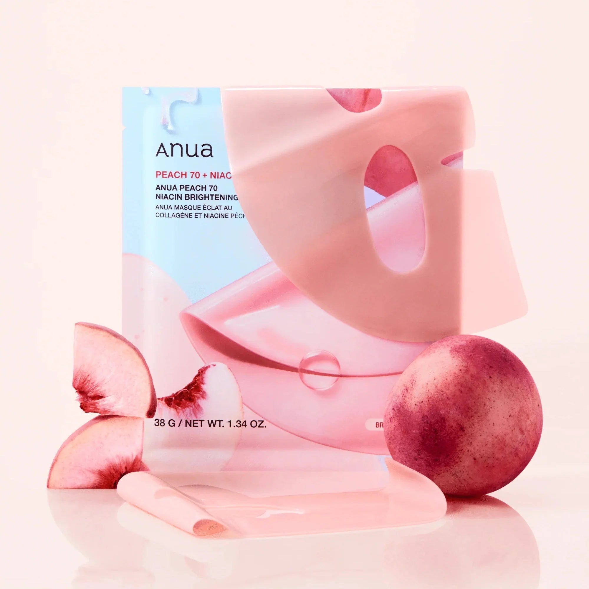 ANUA Peach 70 Niacin Brightening Mask hidrogelinė veido kaukė