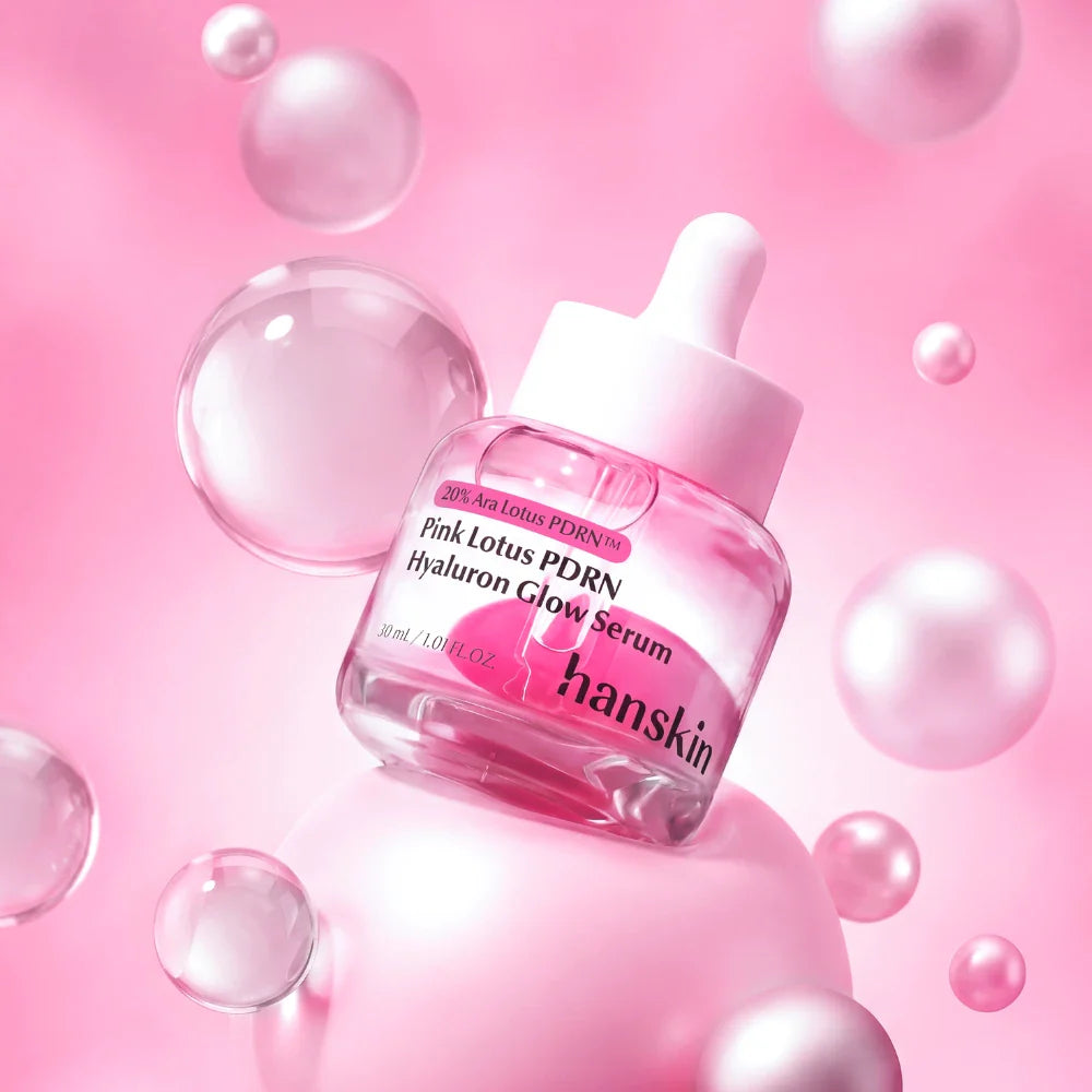 HANSKIN Pink Lotus PDRN Hyaluron Glow Serum veido serumas