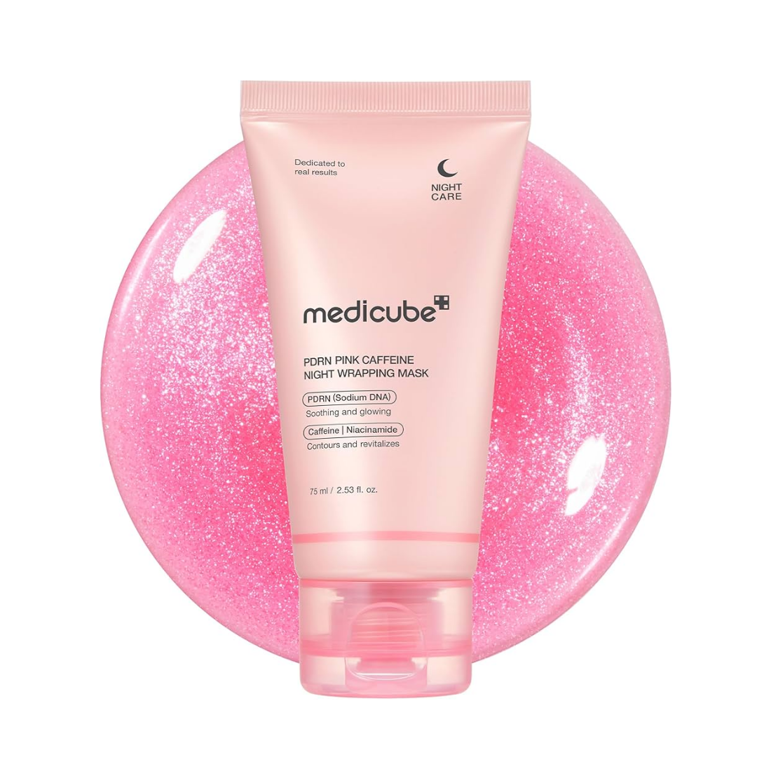 MEDICUBE PDRN Pink Caffeine Night Wrapping Mask naktinė veido kaukė