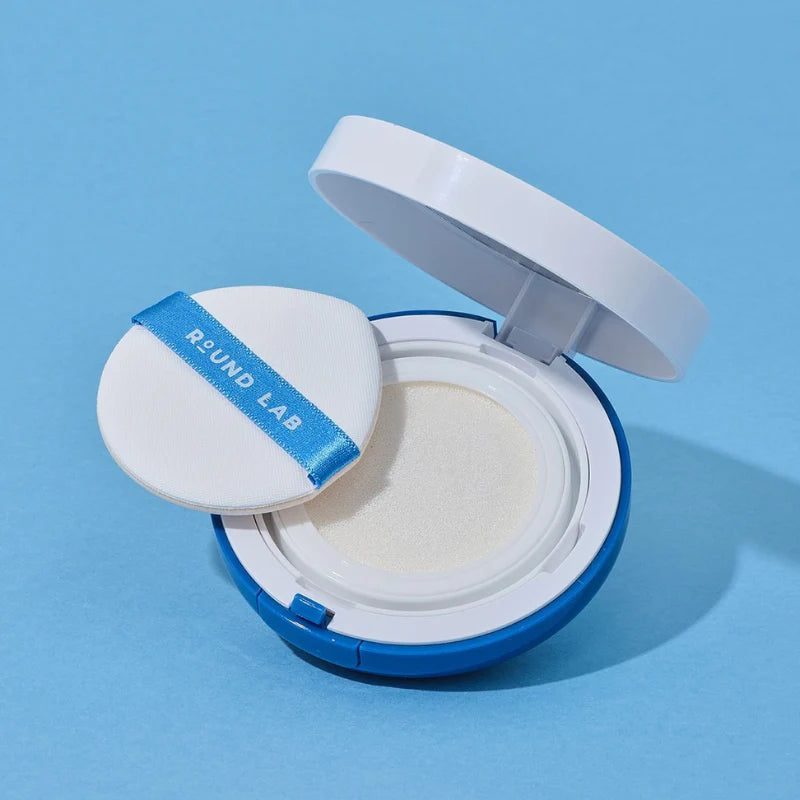ROUND LAB Birch Juice Moisturizing Sun Cushion apsauginė priemonė nuo saulės
